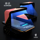 Minimalistic Peach and Black Striped V1 UV Germicidal Sanitizing Sterilizing Wireless Smart Phone Screen Cleaner + Charging Station