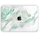 Mint Marble & Digital Gold Foil V10 - Skin Decal Wrap Kit Compatible with the Apple MacBook Pro, Pro with Touch Bar or Air (11", 12", 13", 15" & 16" - All Versions Available)