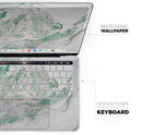Mint Marble & Digital Gold Foil V10 - Skin Decal Wrap Kit Compatible with the Apple MacBook Pro, Pro with Touch Bar or Air (11", 12", 13", 15" & 16" - All Versions Available)