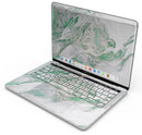Mint Marble & Digital Gold Foil V10 - Skin Decal Wrap Kit Compatible with the Apple MacBook Pro, Pro with Touch Bar or Air (11", 12", 13", 15" & 16" - All Versions Available)