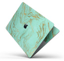 Mint Marble & Digital Gold Foil V12 - Skin Decal Wrap Kit Compatible with the Apple MacBook Pro, Pro with Touch Bar or Air (11", 12", 13", 15" & 16" - All Versions Available)