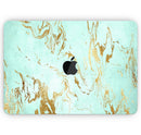 Mint Marble & Digital Gold Foil V1 - Skin Decal Wrap Kit Compatible with the Apple MacBook Pro, Pro with Touch Bar or Air (11", 12", 13", 15" & 16" - All Versions Available)