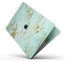 Mint Marble & Digital Gold Foil V1 - Skin Decal Wrap Kit Compatible with the Apple MacBook Pro, Pro with Touch Bar or Air (11", 12", 13", 15" & 16" - All Versions Available)