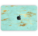 Mint Marble & Digital Gold Foil V2 - Skin Decal Wrap Kit Compatible with the Apple MacBook Pro, Pro with Touch Bar or Air (11", 12", 13", 15" & 16" - All Versions Available)