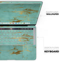 Mint Marble & Digital Gold Foil V2 - Skin Decal Wrap Kit Compatible with the Apple MacBook Pro, Pro with Touch Bar or Air (11", 12", 13", 15" & 16" - All Versions Available)