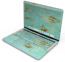 Mint Marble & Digital Gold Foil V2 - Skin Decal Wrap Kit Compatible with the Apple MacBook Pro, Pro with Touch Bar or Air (11", 12", 13", 15" & 16" - All Versions Available)
