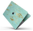 Mint Marble & Digital Gold Foil V2 - Skin Decal Wrap Kit Compatible with the Apple MacBook Pro, Pro with Touch Bar or Air (11", 12", 13", 15" & 16" - All Versions Available)