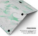 Mint Marble & Digital Gold Foil V3 - Skin Decal Wrap Kit Compatible with the Apple MacBook Pro, Pro with Touch Bar or Air (11", 12", 13", 15" & 16" - All Versions Available)
