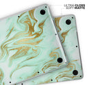 Mint Marble & Digital Gold Foil V4 - Skin Decal Wrap Kit Compatible with the Apple MacBook Pro, Pro with Touch Bar or Air (11", 12", 13", 15" & 16" - All Versions Available)