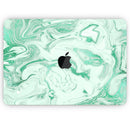 Mint Marble & Digital Gold Foil V6 - Skin Decal Wrap Kit Compatible with the Apple MacBook Pro, Pro with Touch Bar or Air (11", 12", 13", 15" & 16" - All Versions Available)