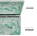 Mint Marble & Digital Gold Foil V6 - Skin Decal Wrap Kit Compatible with the Apple MacBook Pro, Pro with Touch Bar or Air (11", 12", 13", 15" & 16" - All Versions Available)