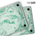 Mint Marble & Digital Gold Foil V6 - Skin Decal Wrap Kit Compatible with the Apple MacBook Pro, Pro with Touch Bar or Air (11", 12", 13", 15" & 16" - All Versions Available)