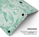 Mint Marble & Digital Gold Foil V6 - Skin Decal Wrap Kit Compatible with the Apple MacBook Pro, Pro with Touch Bar or Air (11", 12", 13", 15" & 16" - All Versions Available)
