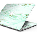 Mint Marble & Digital Gold Foil V7 - Skin Decal Wrap Kit Compatible with the Apple MacBook Pro, Pro with Touch Bar or Air (11", 12", 13", 15" & 16" - All Versions Available)