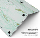 Mint Marble & Digital Gold Foil V7 - Skin Decal Wrap Kit Compatible with the Apple MacBook Pro, Pro with Touch Bar or Air (11", 12", 13", 15" & 16" - All Versions Available)