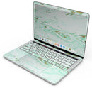 Mint Marble & Digital Gold Foil V7 - Skin Decal Wrap Kit Compatible with the Apple MacBook Pro, Pro with Touch Bar or Air (11", 12", 13", 15" & 16" - All Versions Available)
