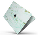 Mint Marble & Digital Gold Foil V7 - Skin Decal Wrap Kit Compatible with the Apple MacBook Pro, Pro with Touch Bar or Air (11", 12", 13", 15" & 16" - All Versions Available)