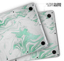 Mint Marble & Digital Gold Foil V8 - Skin Decal Wrap Kit Compatible with the Apple MacBook Pro, Pro with Touch Bar or Air (11", 12", 13", 15" & 16" - All Versions Available)