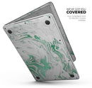 Mint Marble & Digital Gold Foil V8 - Skin Decal Wrap Kit Compatible with the Apple MacBook Pro, Pro with Touch Bar or Air (11", 12", 13", 15" & 16" - All Versions Available)