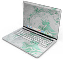 Mint Marble & Digital Gold Foil V8 - Skin Decal Wrap Kit Compatible with the Apple MacBook Pro, Pro with Touch Bar or Air (11", 12", 13", 15" & 16" - All Versions Available)