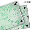 Mint Marble & Digital Gold Foil V9 - Skin Decal Wrap Kit Compatible with the Apple MacBook Pro, Pro with Touch Bar or Air (11", 12", 13", 15" & 16" - All Versions Available)
