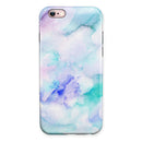 Mint 9 Absorbed Watercolor Texture iPhone 6/6s or 6/6s Plus 2-Piece Hybrid INK-Fuzed Case