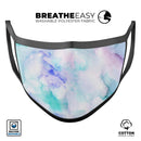 Mint 9 Absorbed Watercolor Texture - Made in USA Mouth Cover Unisex Anti-Dust Cotton Blend Reusable & Washable Face Mask with Adjustable Sizing for Adult or Child