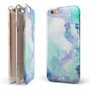 Mint Absorbed Watercolor Texture iPhone 6/6s or 6/6s Plus 2-Piece Hybrid INK-Fuzed Case