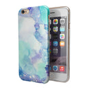 Mint Absorbed Watercolor Texture iPhone 6/6s or 6/6s Plus 2-Piece Hybrid INK-Fuzed Case