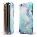 Mint Absorbed Watercolor Texture iPhone 6/6s or 6/6s Plus 2-Piece Hybrid INK-Fuzed Case