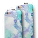 Mint Absorbed Watercolor Texture iPhone 6/6s or 6/6s Plus 2-Piece Hybrid INK-Fuzed Case
