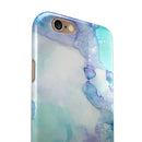 Mint Absorbed Watercolor Texture iPhone 6/6s or 6/6s Plus 2-Piece Hybrid INK-Fuzed Case