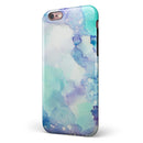 Mint Absorbed Watercolor Texture iPhone 6/6s or 6/6s Plus 2-Piece Hybrid INK-Fuzed Case