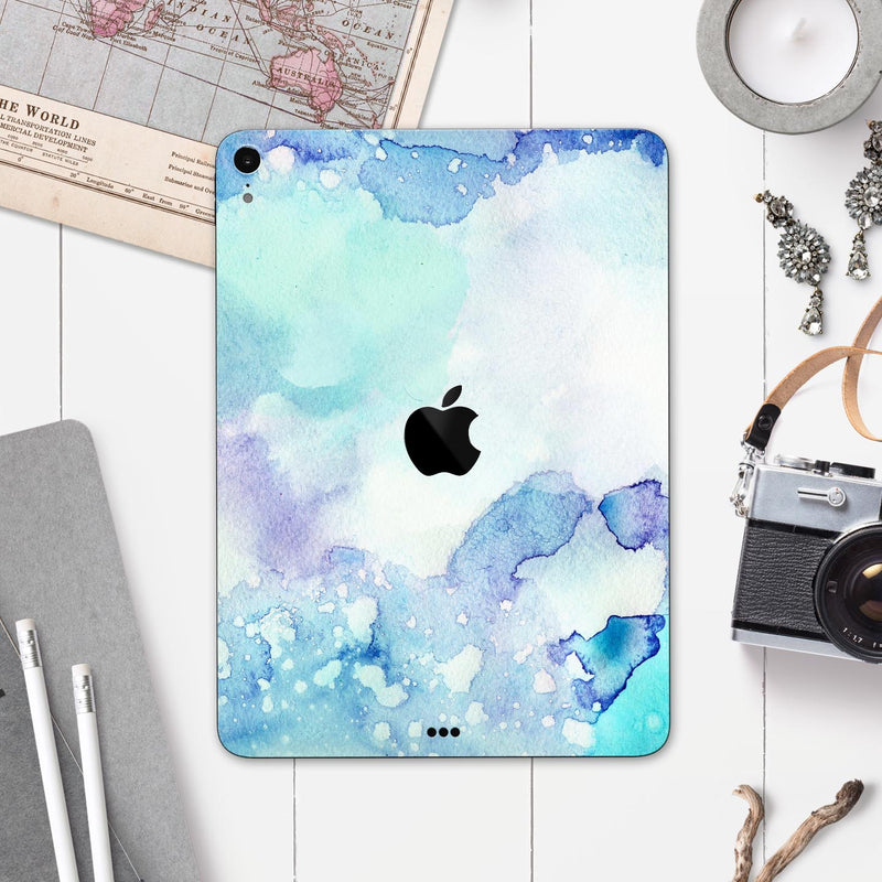 Mint Absorbed Watercolor Texture - Full Body Skin Decal for the Apple iPad Pro 12.9", 11", 10.5", 9.7", Air or Mini (All Models Available)