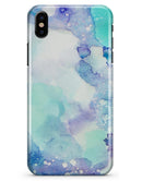 Mint Absorbed Watercolor Texture - iPhone X Clipit Case