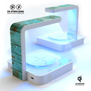 Mint Distressed Wood V555 UV Germicidal Sanitizing Sterilizing Wireless Smart Phone Screen Cleaner + Charging Station