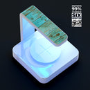 Mint Distressed Wood V555 UV Germicidal Sanitizing Sterilizing Wireless Smart Phone Screen Cleaner + Charging Station