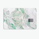 Mint Marble & Digital Gold Foil V10 - Premium Protective Decal Skin-Kit for the Apple Credit Card