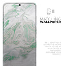 Mint Marble & Digital Gold Foil V10 - Premium Vinyl Skin Decal for Samsung Galaxy S25 Ultra, S24, S23, S22 & All Galaxy S Models