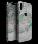 Mint Marble & Digital Gold Foil V10 - iPhone XS MAX, XS/X, 8/8+, 7/7+, 5/5S/SE Skin-Kit (All iPhones Available)