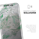 Mint Marble & Digital Gold Foil V10 - Vinyl Skin Wrap for iPhone 17 Pro Max, 17 Pro, 17 Air, 17, 16 & All Models — Soft Matte or Ultra Gloss