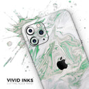Mint Marble & Digital Gold Foil V10 - Vinyl Skin Wrap for iPhone 17 Pro Max, 17 Pro, 17 Air, 17, 16 & All Models — Soft Matte or Ultra Gloss