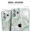 Mint Marble & Digital Gold Foil V10 - Vinyl Skin Wrap for iPhone 17 Pro Max, 17 Pro, 17 Air, 17, 16 & All Models — Soft Matte or Ultra Gloss