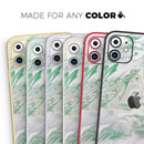 Mint Marble & Digital Gold Foil V10 - Vinyl Skin Wrap for iPhone 17 Pro Max, 17 Pro, 17 Air, 17, 16 & All Models — Soft Matte or Ultra Gloss