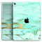 Mint Marble & Digital Gold Foil V11 - Full Body Skin Decal for the Apple iPad Pro 12.9", 11", 10.5", 9.7", Air or Mini (All Models Available)