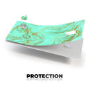 Mint Marble & Digital Gold Foil V12 - Premium Protective Decal Skin-Kit for the Apple Credit Card