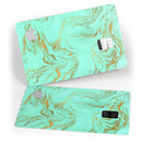 Mint Marble & Digital Gold Foil V12 - Premium Protective Decal Skin-Kit for the Apple Credit Card