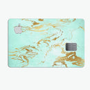 Mint Marble & Digital Gold Foil V1 - Premium Protective Decal Skin-Kit for the Apple Credit Card