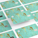 Mint Marble & Digital Gold Foil V2 - Premium Protective Decal Skin-Kit for the Apple Credit Card