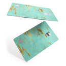 Mint Marble & Digital Gold Foil V2 - Premium Protective Decal Skin-Kit for the Apple Credit Card